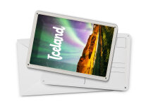 Blechpostkarte Reise 10x14 cm Island Retro Polarlicht