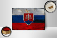 Holzschild Flagge Slowakei 18x12 cm Flag of Slovakia Rost...