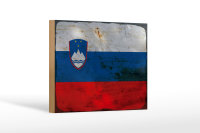 Holzschild Flagge Slowenien 18x12 cm Flag Slovenia Rost...