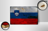 Holzschild Flagge Slowenien 18x12 cm Flag Slovenia Rost...