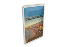 Blechpostkarte Reise 10x14 cm Gran Canaria Spanien Panoramablick Meer