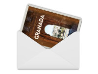 Blechpostkarte Reise 10x14 cm Retro Granada Spanien Architektur Deko