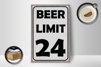 Holzschild Spruch 12x18cm BEER Limit 24 Bier Metal Dekoration