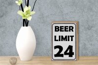 Holzschild Spruch 12x18cm BEER Limit 24 Bier Metal Dekoration