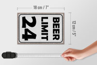 Holzschild Spruch 12x18cm BEER Limit 24 Bier Metal Dekoration