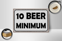Holzschild Spruch 18x12 cm 10 Beer minimum Bier Dekoration