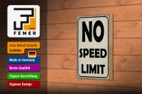 Holzschild Spruch 12x18 cm No speed limit Dekoration
