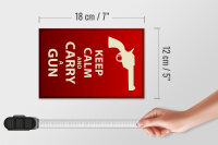 Holzschild Spruch 12x18cm Keep Calm and carry a gun Dekoration