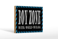 Holzschild Spruch 18x12 cm Boy Zone no pink girls no drama Dekoration