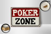 Holzschild Spruch 18x12 cm Poker Zone Geschenk Dekoration