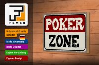 Holzschild Spruch 18x12 cm Poker Zone Geschenk Dekoration