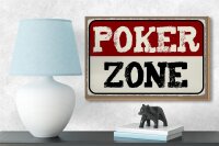 Holzschild Spruch 18x12 cm Poker Zone Geschenk Dekoration