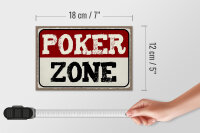 Holzschild Spruch 18x12 cm Poker Zone Geschenk Dekoration