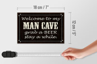 Holzschild Spruch 18x12 cm welcome to my MAN CAVE Dekoration
