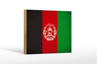 Holzschild Flagge Afghanistans 18x12cm Afghanistan Vintage