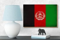 Holzschild Flagge Afghanistans 18x12cm Afghanistan Vintage