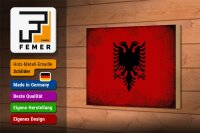 Holzschild Flagge Albanien 18x12cm Flag Albania Vintage