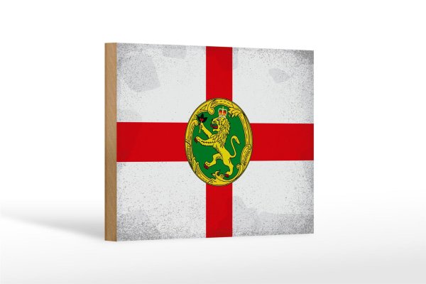 Holzschild Flagge Alderneys 18x12cm Flag Alderney Vintage