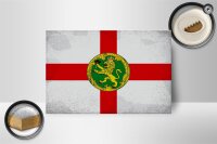 Holzschild Flagge Alderneys 18x12cm Flag Alderney Vintage