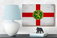 Holzschild Flagge Alderneys 18x12cm Flag Alderney Vintage
