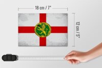 Holzschild Flagge Alderneys 18x12cm Flag Alderney Vintage