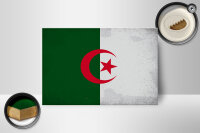Holzschild Flagge Algerien 18x12cm Flag Algeria Vintage