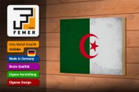 Holzschild Flagge Algerien 18x12cm Flag Algeria Vintage