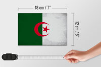Holzschild Flagge Algerien 18x12cm Flag Algeria Vintage