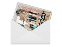 Blechpostkarte Reise 10x14 cm Barcelona Spanien Architektur Tourismus Schild
