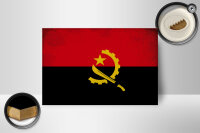 Holzschild Flagge Angolas 18x12cm Flag of Angola Vintage