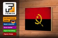 Holzschild Flagge Angolas 18x12cm Flag of Angola Vintage
