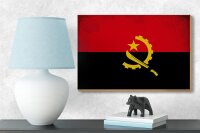 Holzschild Flagge Angolas 18x12cm Flag of Angola Vintage