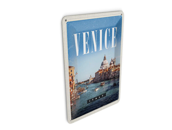 Blechpostkarte Reise 10x14 cm Venedig Italien Kathedrale Deko Schild