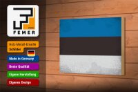Holzschild Flagge Estland 18x12cm Flag of Estonia Vintage