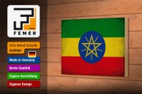 Holzschild Flagge Äthiopien 18x12cm Flag Ethiopia Vintage