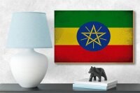 Holzschild Flagge Äthiopien 18x12cm Flag Ethiopia Vintage