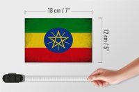 Holzschild Flagge Äthiopien 18x12cm Flag Ethiopia Vintage