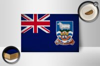 Holzschild Flagge Falklandinseln 18x12cm Flag Vintage