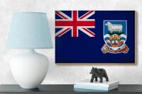 Holzschild Flagge Falklandinseln 18x12cm Flag Vintage