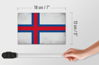 Holzschild Flagge Färöer 18x12cm Flag Faroe Islands Vintage