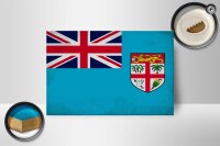 Holzschild Flagge Fidschi 18x12cm Flag of Fiji Vintage