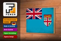 Holzschild Flagge Fidschi 18x12cm Flag of Fiji Vintage