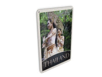 Blechpostkarte Reise 10x14 cm Thailand Tropen Natur Frau Religion Schild