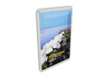 Blechpostkarte Reise 10x14cm Timmendorfer Strand Steine Schnee Meer Schild