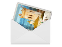 Blechpostkarte Reise 10x14 cm Toskana Italien Kirche Schild