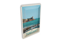 Blechpostkarte Reise 10x14 cm Toskana Italien Meer Strand Haus Schild