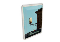 Blechpostkarte Reise 10x14cm Toskana Italien Laterne Schild
