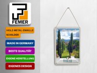 Blechpostkarte Reise 10x14 cm Toskana Italien Natur Deko Schild
