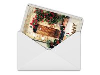Blechpostkarte Reise 10x14 cm Toskana Italien Blumen Tür Schild