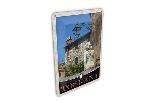 Blechpostkarte Reise 10x14 cm Toskana Italien Architektur Deko Schild